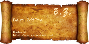Baur Zóra névjegykártya